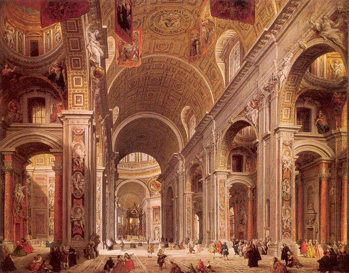 Panini, Giovanni Paolo Interior of Saint Peter's, Rome china oil painting image